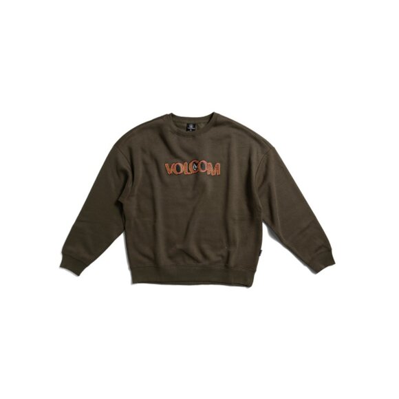 VOLCOM Olive Big Boys Squable Crew Neck Sweatshirt - Picture 1 of 2